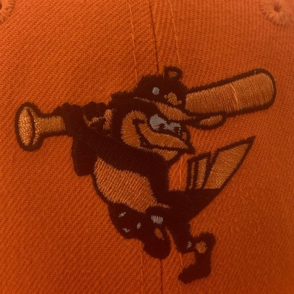 Adult New Era 59Fifty Fitted Hat Baltimore Orioles Size 6 5/8 Bright Orange - Picture 5 of 12